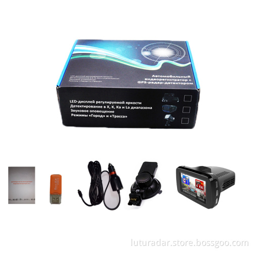 Ambarella A7 1296P Car DVR GPS Radar Detector 3 in 1 dash cam combo